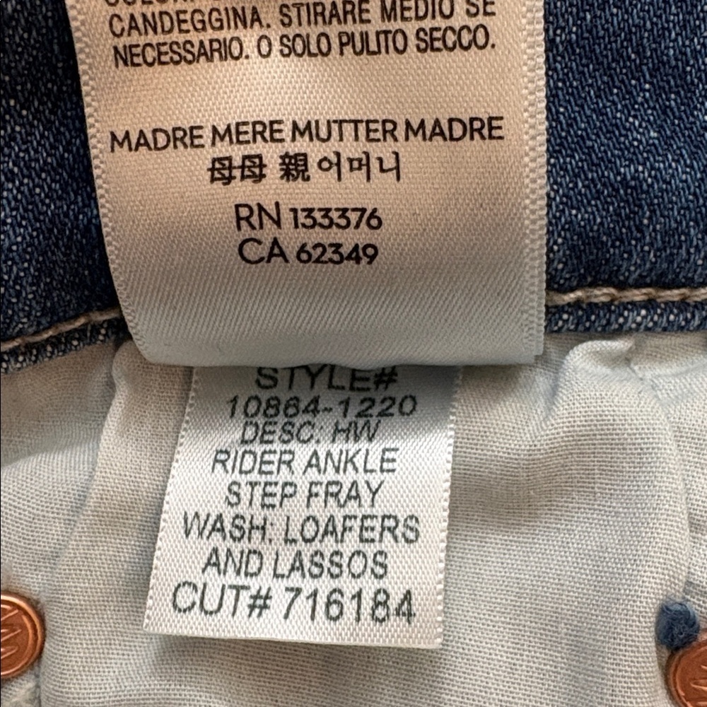 MOTHER High Waisted Rider Ankle Step Fray Loafers And Lassos Jeans Size 27 NWT - Picture 14 of 15